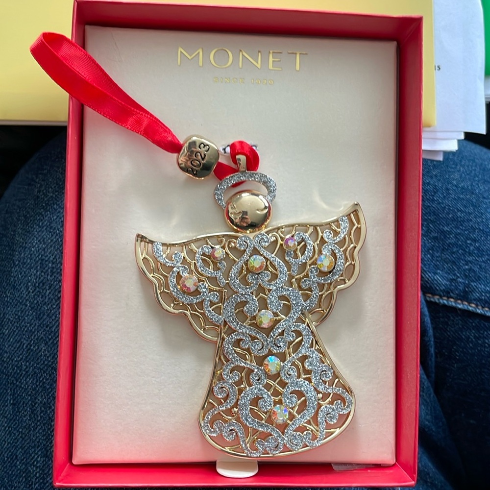 Monet 2023 Angel Christmas Ornament